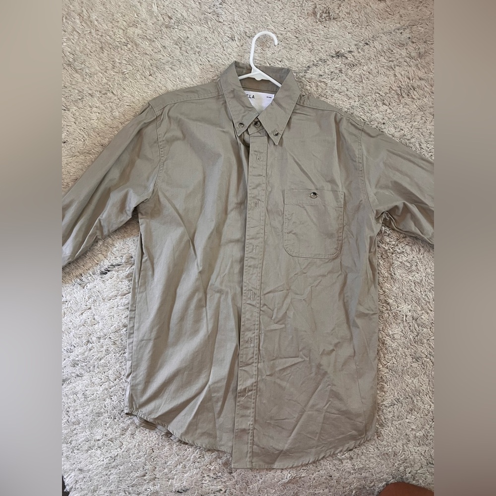 Five Four Tan Casual Button Down Shirt